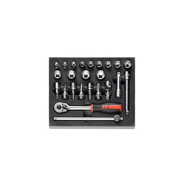 Socket set 3/8 inch in Heavy Duty Foam, 24 Pc